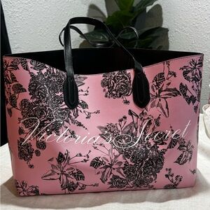 Victoria's Secret Pink and Black Floral Tote